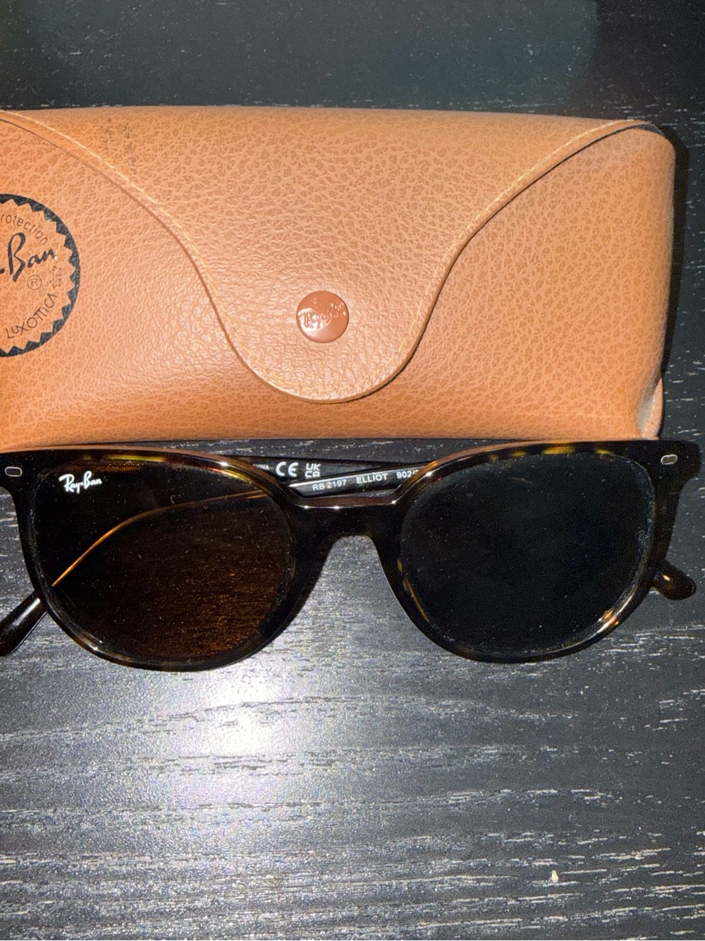 Ray-Ban Tortoiseshell Frame Sunglasses with Brown Lenses